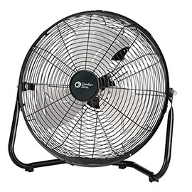 Comfort Zone CZHV14B 14-inch High Velocity 3-Speed Floor Fan with 180-Degree Tilt, Black
