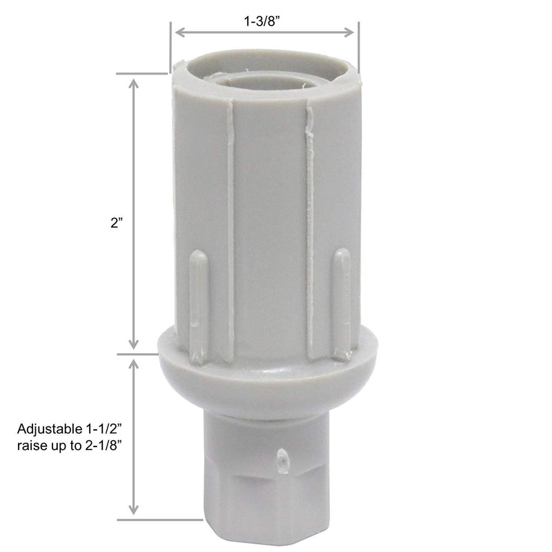 Leyso Set of 4 Plastic Bullet Foot 1” Adjustable for