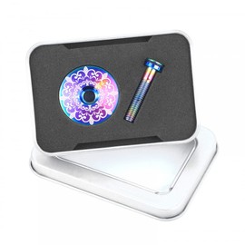 DONGKER Top Cap, Stylish Stem Cap with Screws, Waterproof Titanium Alloy Ahead Cap for Fork Stems for Mountain Folding Road Bike