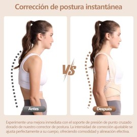 Corrector de Postura Ajustable y Transpirable para Hombres y Mujeres – Soporte de Espalda Anti-Joroba, Alivia el Dolor de Cuello, Hombros, Cintura y E
