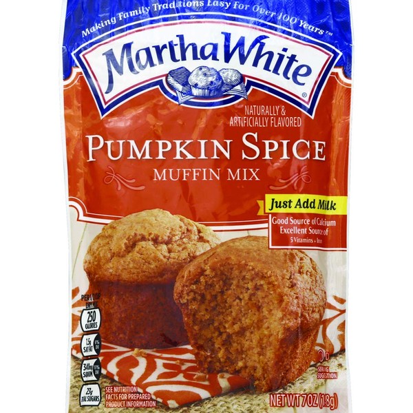 Martha White Pumpkin Spice Flavored Muffin Mix, 7 Ounce (Pack