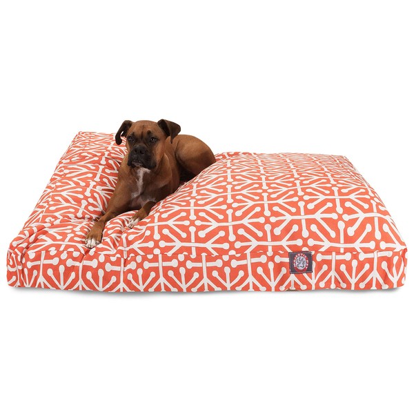 Orange Aruba Extra Large Rectangle Indoor Outdoor Pet Dog Bed With Removable Washable Cover By Majestic Pet Products