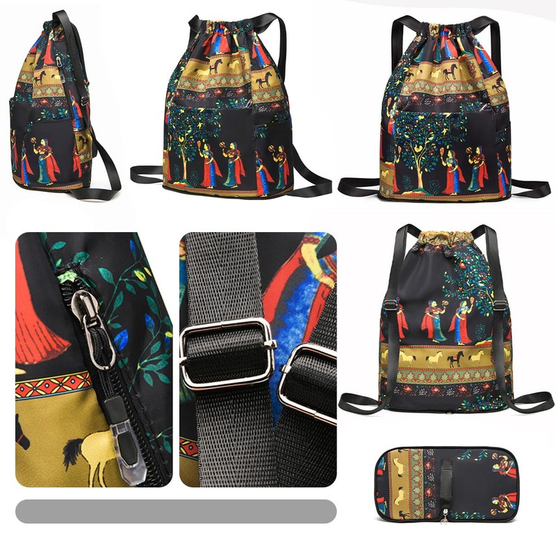 DRYFAL Drawstring Foldable Large Capacity Dry-wet Separation Travel Sports Backpack,