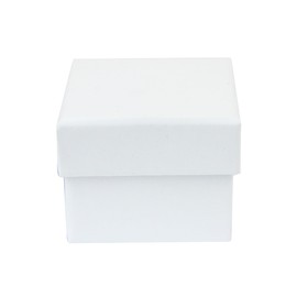 Emartbuy Set of 24 White Square Cardboard Jewellery Ring Boxes, Gift Box for Anniversaries, Weddings, Birthdays Size - 5 cm x 5 cm x 4 cm