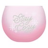 Slant Collections Holiday Roly Poly Cocktail Glass, 13-Ounce, Stay Cozy