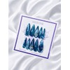 Midnight Aurora handmade nail tip - short almond / 미드나잇