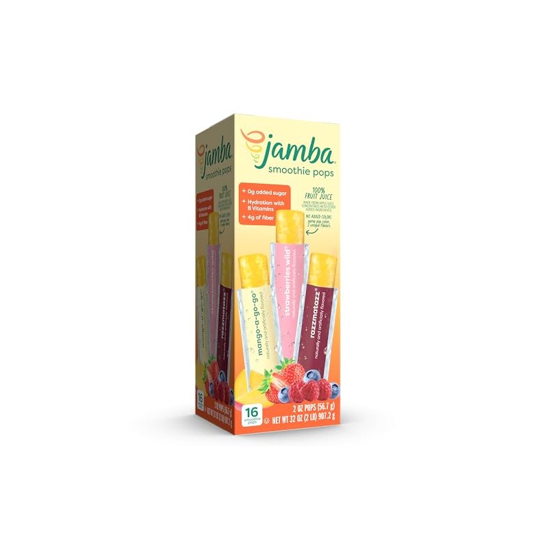 Jamba Smoothie Pops Variety Pack, 16 Count – 100% Fruit