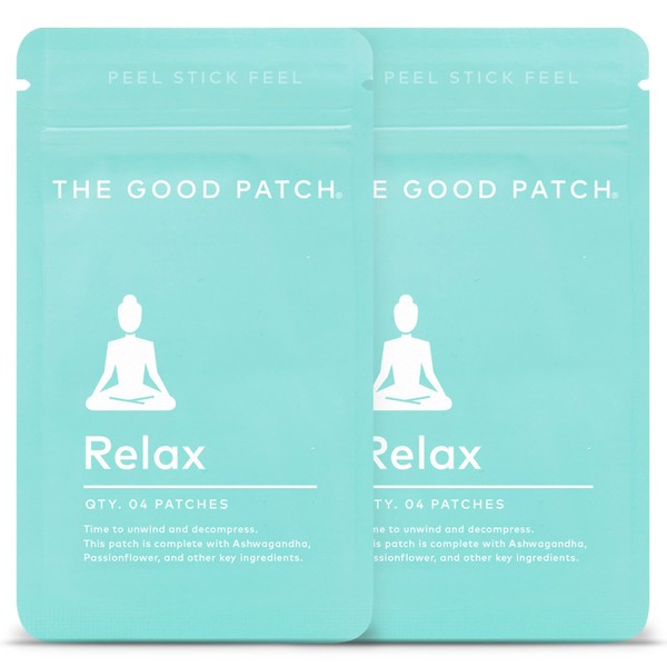 The Good Patch Relax Patches Infused with Ashwagandha, Passionflower, Ginger Root and Other Plant-Based Ingredients. Perfect When it’s time to Unwind and decompress (8 Total Patches)