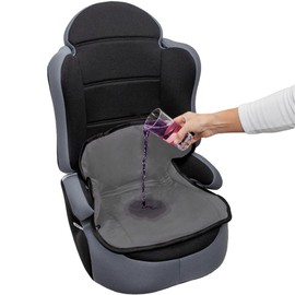 Lynmark® Waterproof Booster Seat Protector for 2+ Years old Best for Potty Training Pee Accidents, Spillages. Child Car Travel Essentials - Reusable, Breathable, Non-slip Back, No Bucklehole (Grey)