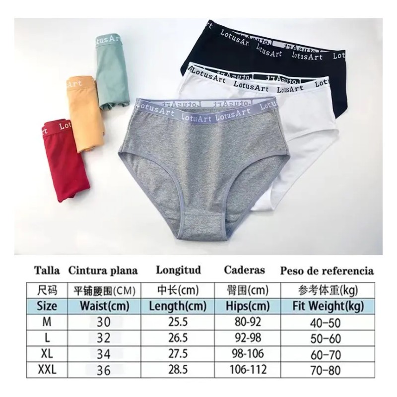 Ropa Interior De Algodón Para Mujer De Talla Grande De