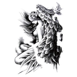 Yesallwas Angel Wings Angel Wings Large 3 Pcs Black Tattoo Sticker Body Stickers for Men Women Tattoo Stickers Waterproof Easy to Apply to Arms, Legs, Body, Chest, Shoulder, Back Tattoo (Black)