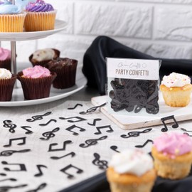50 x Black Music Note Confetti | Musician Birthday Party Table Scatter