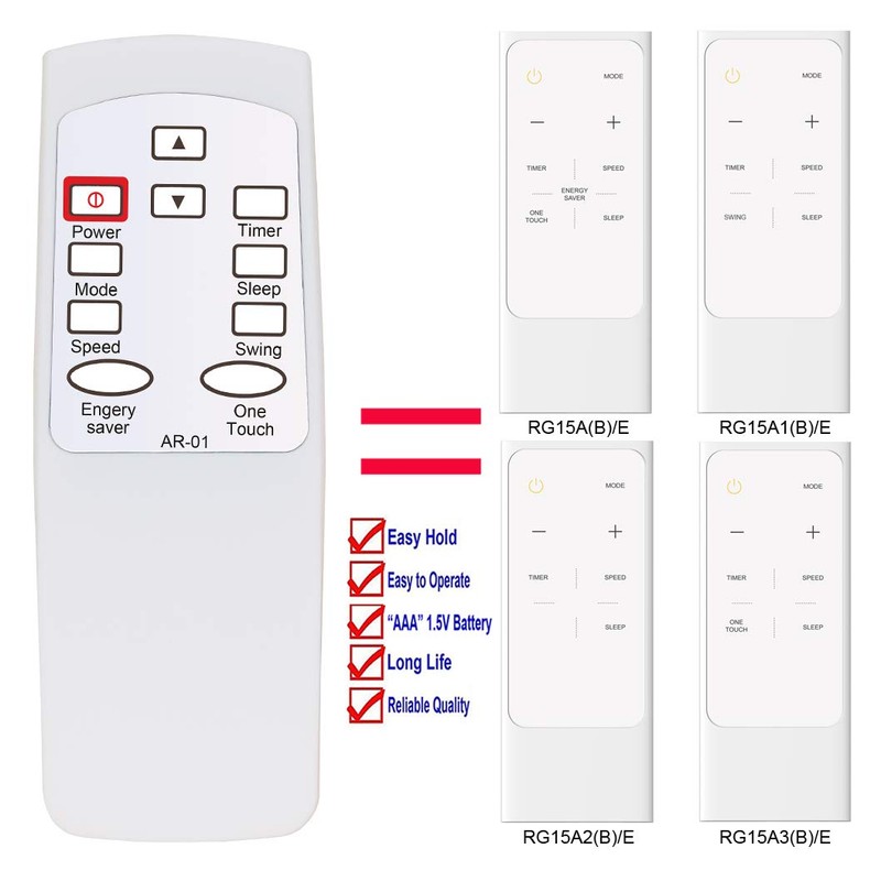 YING RAY HA-AR-01 Replacement for Air Conditioner Remote Control RG15A(B)
