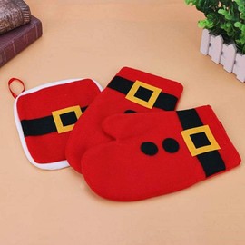 KIRALOVE Christmas pot holders for kitchen - red - pack of 2 gloves - one non-slip pot holder - original gift idea - excellent quality bugs bunny
