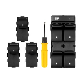 Drive Side Power Window Switch, 3 Passenger Window Switch Replacement for 2007-2013 Silverado Sierra 1500 2500HD 3500HD, 25789692, 22895545