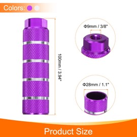 sourcing map 2 Pairs Bike Pegs Aluminum Alloy Rear Stunt Pegs Anti-Skid Stripe Back Seat Stands Fit 3/8" Axles for Mountain Bike, Purple & Silver