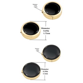 OoSsSoO 8cps Button covers Mens shirt Button cover Enamel craft Used for Formal Business Wedding Tuxedo Shirt cuffs buttons or front buttons (B Black Golden)