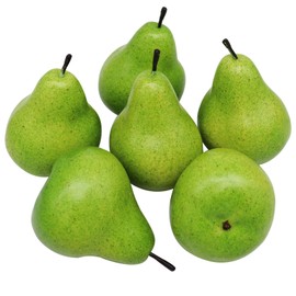 D-Seven 12pcs Fake Pear Artificial Fruit Faux Pears for Home Shop Supermarket Props Or Decoration(Green)