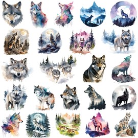 Hohamn Wolf Temporary Tattoos for Boys Kids, 10 Sheets Wolf Tattoos for Boys Children Birthday Party Supplies Gifts Decoration
