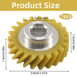 Replacement W10112253 Mixer Worm Gear for KitchenAid 4.5QT & 5QT Stand Mixers Compatible with Whirlpool Kenmore 4161531 4162897 4169830 WPW10112253 WPW10112253VP 5K45SS 5K5SS 5KPM5 (Yellow)
