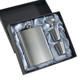Furforstk Hip Flask 8 oz/220 ml Flask, Stainless Steel, Hip Flask, Small Hip Flask with Two Shot Glasses and Funnel, Hip Flask, Gift for Men, Gift for Men, Best Man