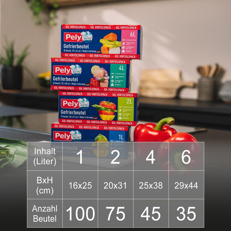 pely 8676 Freezer Bags, 6 L, 35 Bags, Value Pack