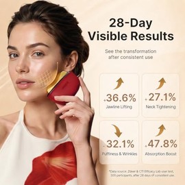 ZDEER GS5 Brass Heated Electric Gua Sha Facial Sculpting Tool with Vibration, Women's Facial Massager, LED Red Light Therapy for Neck & Face, Skin Fir