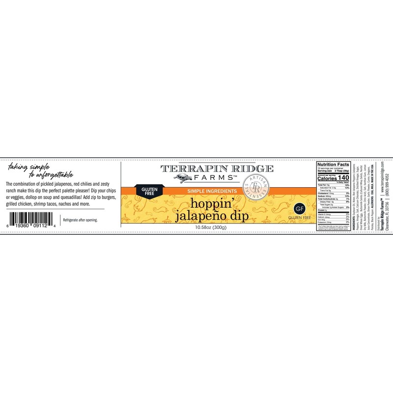 Terrapin Ridge Farms Gourmet Hoppin' Jalapeno Dip – Zesty Pickled