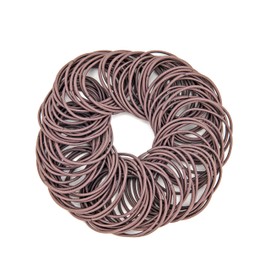 Pack of 100 Small Elastic Hair Bobbles for Women, Ponytail Holder, Hair Bobbles Girls for Men, Women, Children, Men, Bulk Hair Bobbles for Thick Curly Hair (Khaki)