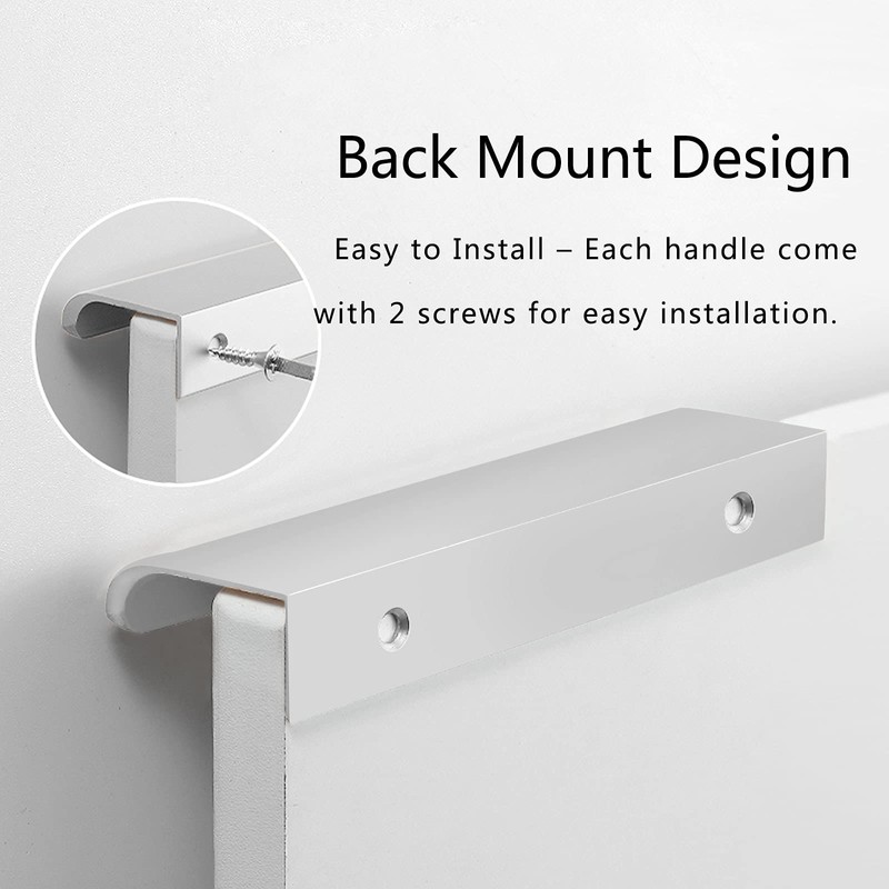 Qjaiune Back Mount Finger Edge Pull 80mm/3.15", Aluminum Hidden Handle