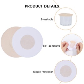 ZXGISNG 20Pcs Nipple Cover Round Breast Covers Disposable Bra Pad Pasties Self-Adhesive Soft Invisible and Skin-Friendly Bra for Backless Dress - Neutral Color 2.76” Nude
