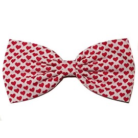 Red & White Pin Up Retro Hearts Hair Bow (Alligator Clip)