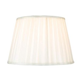 Traditional Classic Cream Faux Silk Pleated Inner Lined Lamp Shade - 12" Diameter and 60w Maximum by Happy Homewares