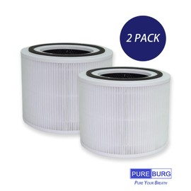 PUREBURG Replacement Filter Compatible with Simply Conserve AM-AP1115-WH 1000 Series Tabletop Air Purifier,2-Pack H13 True HEPA Activated Carbon 4-Stage Filtration