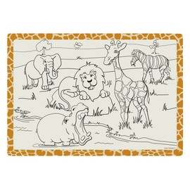 Hoffmaster 310690 Paper 2 Sided Kids Placemat, 14" Length x 9-3/4" Width, Jungle Fun (Case of 1000)