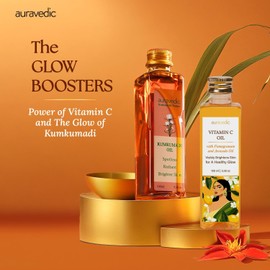 Auravedic Kumkumadi Aceite De Azafrán Y Vitamina C Hidratante Facial Hidratante Ayuda A Reducir Las Líneas Finas Y Nutre La Piel Seca Y Opaca Aceite De Masaje Facial Natural 3.3