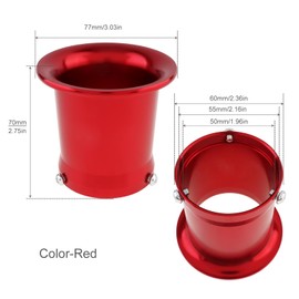 Windance 55mm CNC Aluminum Alloy Carburetor Air Filter Trumpet Velocity Stack Funnel Fit for PE VM 32mm 34mm, Carb Intake Wind Horn Cup (Red, 55mm)