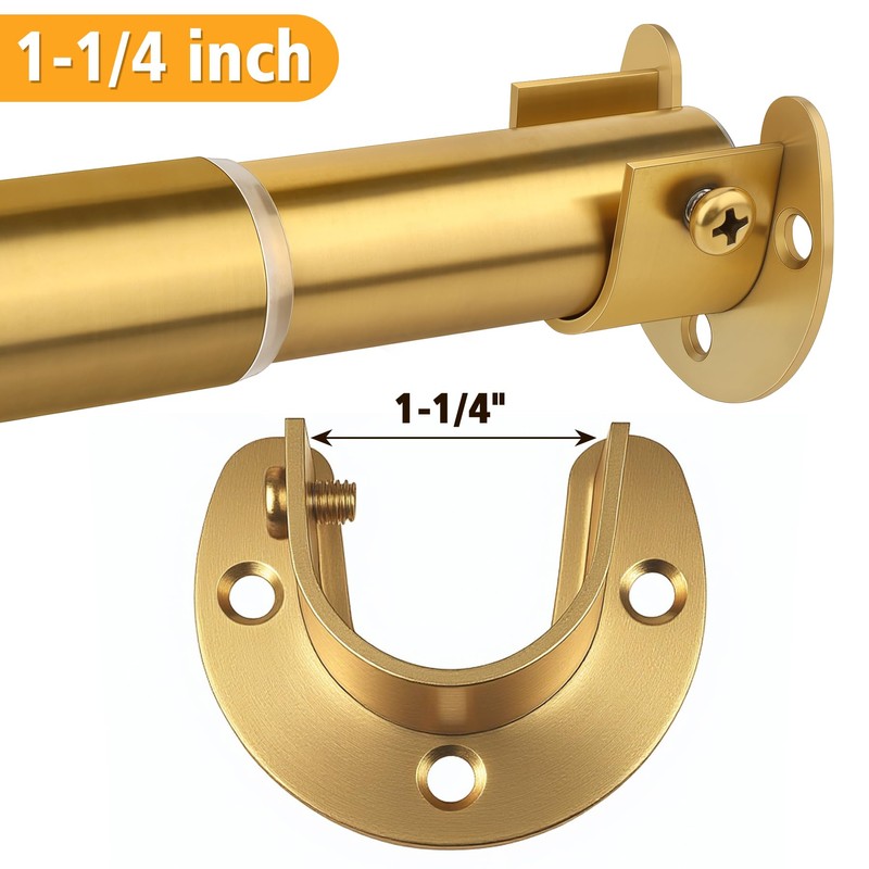 FIRJOY 2Pcs Heavy Duty Stainless Steel Closet Rod Bracket Holder