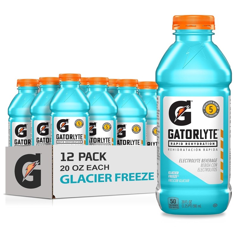 Gatorade Electrolyte Beverage, Glacier Freeze, 20 Fl Oz (Pack of