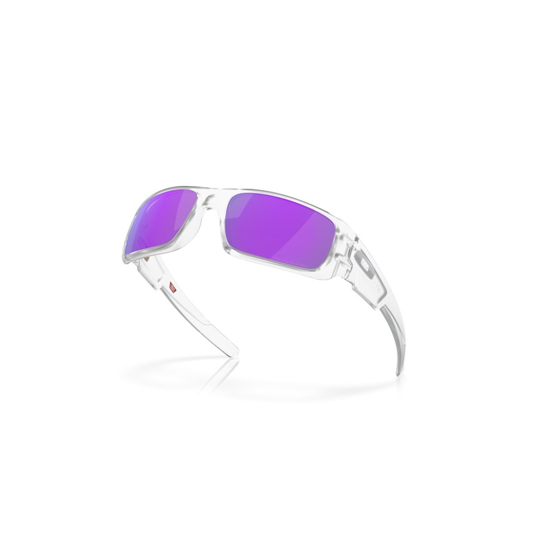 Oakley Men's OO9239 Crankshaft Rectangular Sunglasses, Matte Clear/Violet Iridium Polarized,
