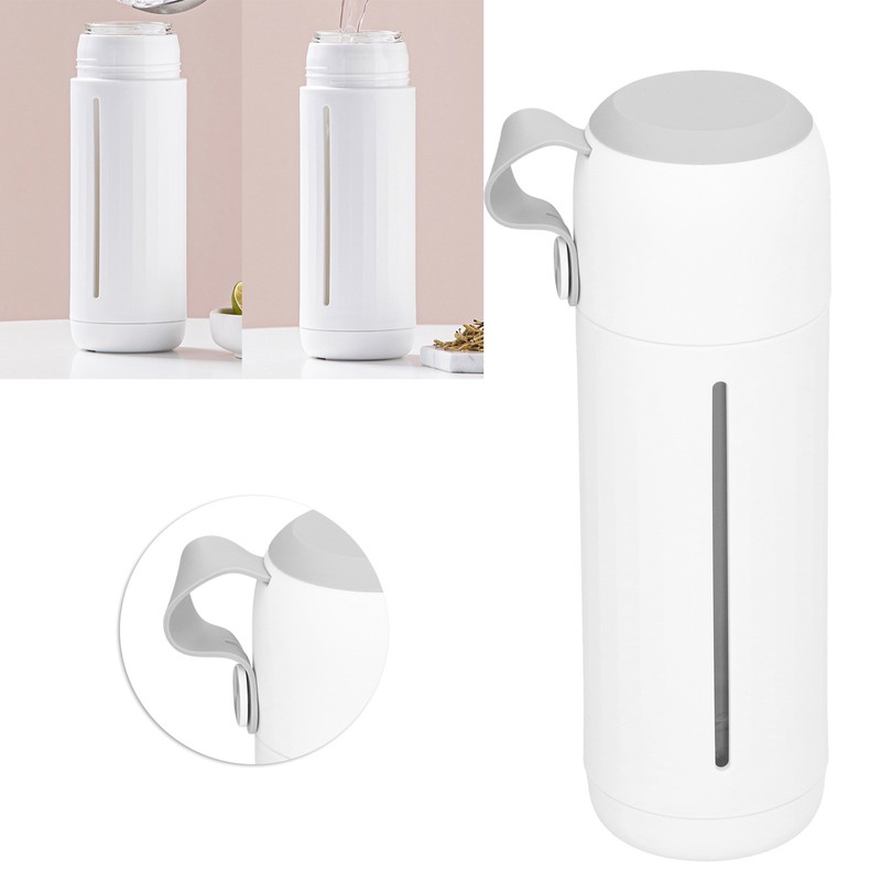 310ml Glass Cup with Lid Portable Dual Purpose Water Mug