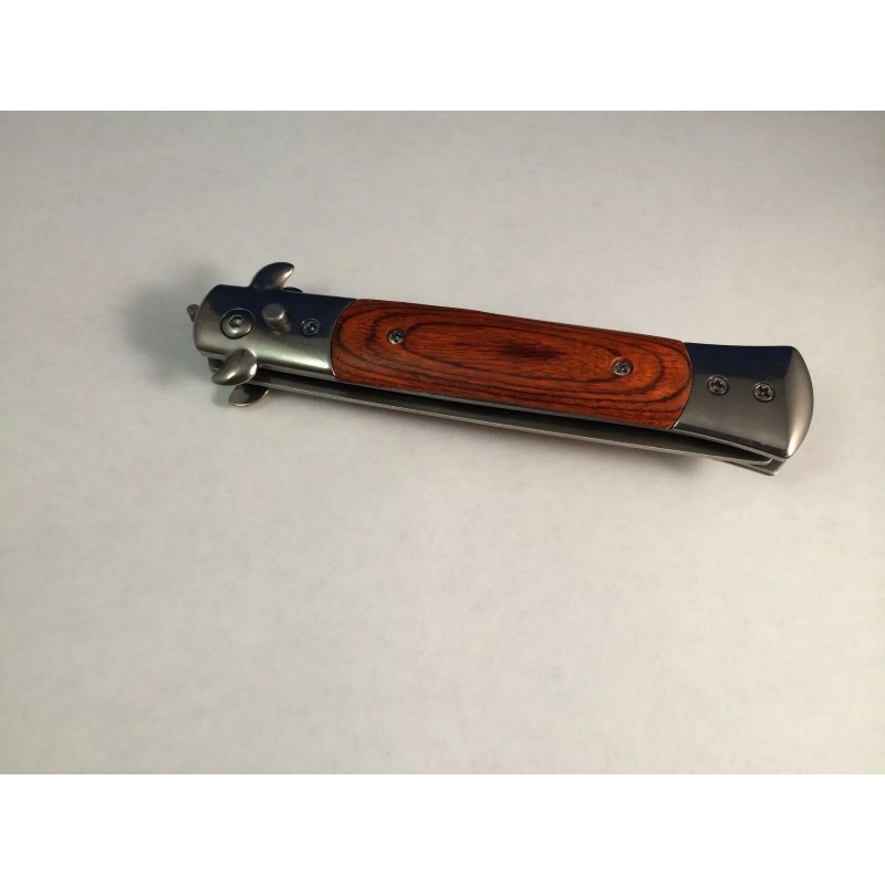 Stilleto Wood SWITCHBLADE COMB Italian Stiletto Style Knife Automatic Switch