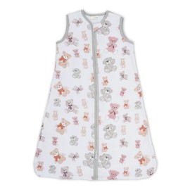 LollyBanks Sleep Sack, 100% Organic Cotton Baby Sleep Sack, 0.5 TOG Sleep Sack Lightweight, 2-Way Zipper Toddler Sleep Sack Soft, 0-6 Months Newborn Sleep Sacks for Baby Boy and Girl (Teddy Bear)