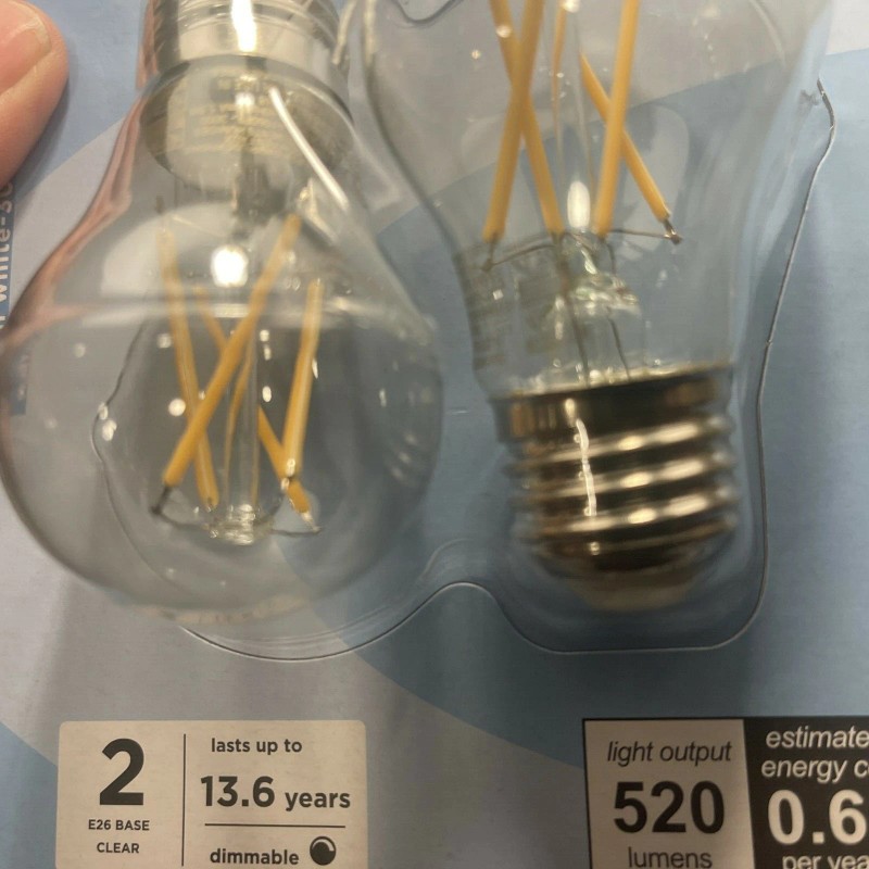 Watts Tesler Filament LED Light Bulbs E26 Base 60W 5.5W