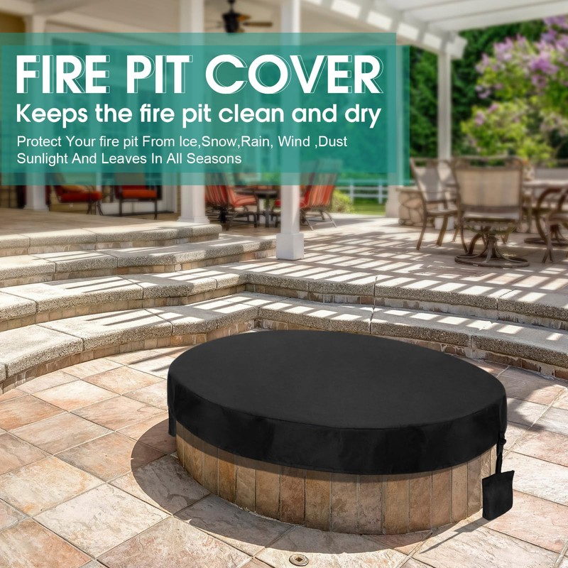 Tegeme 52-57 Inch Fire Pit Cover Round for in Ground
