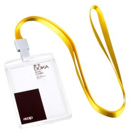 Waizmann.IDeaS® 1 x ID Card Set Lanyard 10 mm + Card Holder Clear Vertical Closed for 1 Card ID Case Transparent Large Choice of Colours