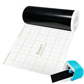 Smart Vinyl Permanent for Cricut Joy, 14 cm x 200 cm, Black Vinyl Film Plotter, Transfer Film Plotter Set for Laptops, Phones, Walls and More