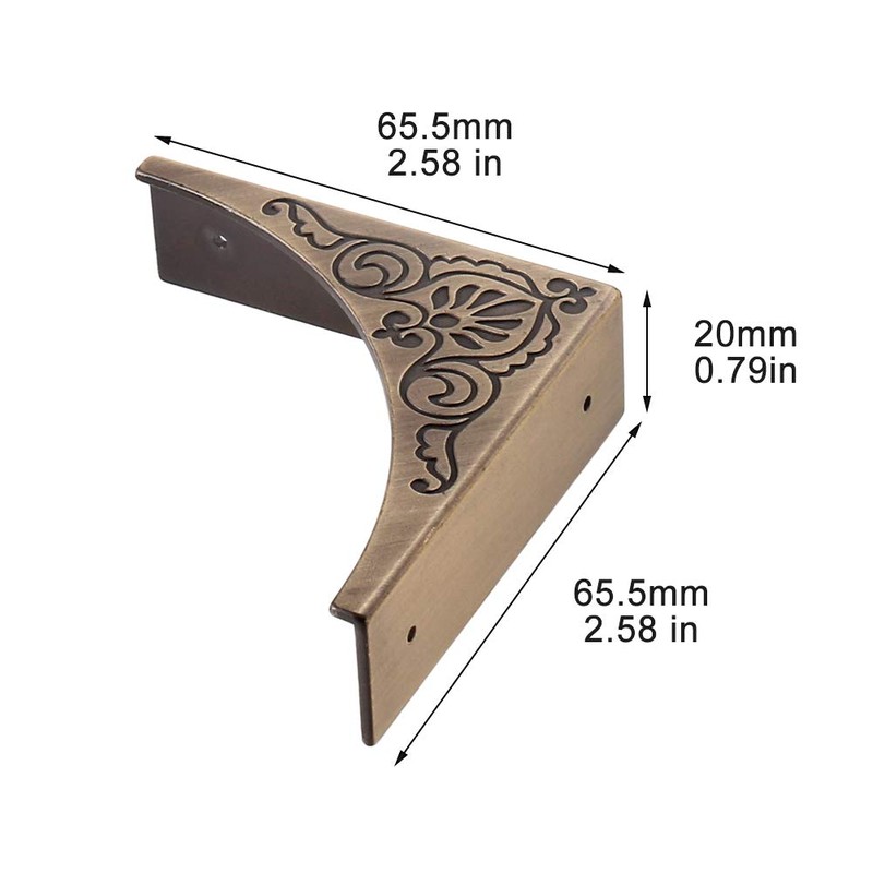 Metal Corner Protector, 4 Pcs Antique Edge Safety Guard Cabinet