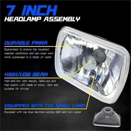 Unbranded Pair For Chevy Express Cargo Van 1500 2500 3500 5x7 7x6 Inch LED Headlights Hi/L