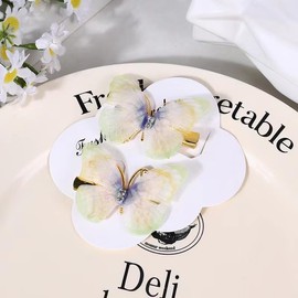 Hair Clips for Girls, Colorful Cute Butterfly Hair Clip for Kids, Hair Accessories Barrettes for Birthday Christmas Children's Day Gift (Green-purple)